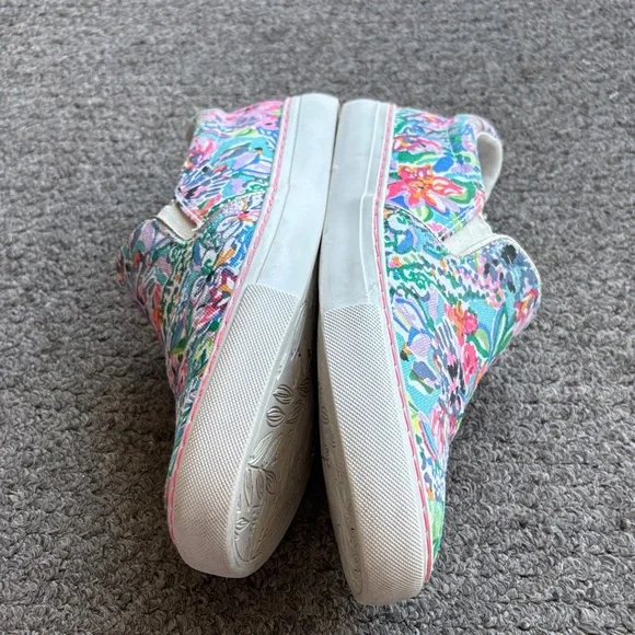 Lilly Pulitzer Women's Slip On Canvas Sneaker Shoes Tropical Floral; Sz: 8; EUC - Picture 5 of 7